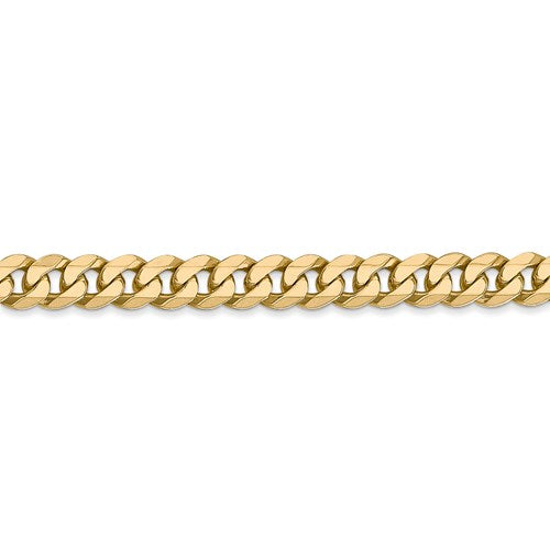14k yellow gold 5.75mm beveled curb link bracelet anklet choker necklace pendant chain