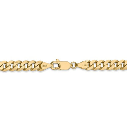 14k yellow gold 5.75mm beveled curb link bracelet anklet choker necklace pendant chain