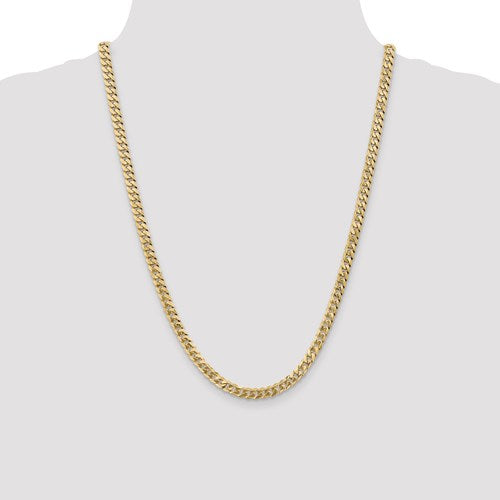 14k yellow gold 5.75mm beveled curb link bracelet anklet choker necklace pendant chain
