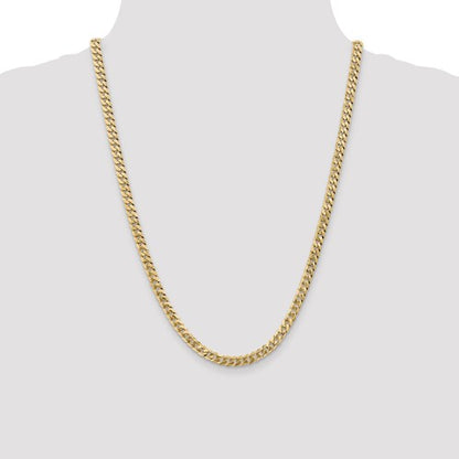 14k yellow gold 5.75mm beveled curb link bracelet anklet choker necklace pendant chain