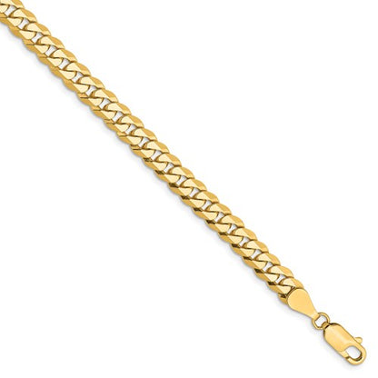 14k yellow gold 5.75mm beveled curb link bracelet anklet choker necklace pendant chain