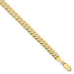 Kép betöltése a galériamegjelenítőbe: 14k Yellow Gold 5.75mm Beveled Curb Link Bracelet Anklet Choker Necklace Pendant Chain
