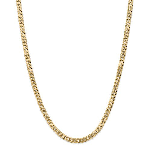 14k yellow gold 5.75mm beveled curb link bracelet anklet choker necklace pendant chain
