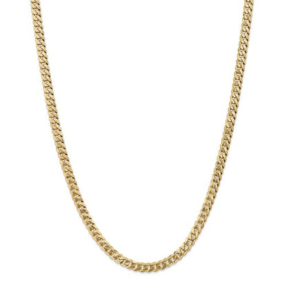 14k yellow gold 5.75mm beveled curb link bracelet anklet choker necklace pendant chain