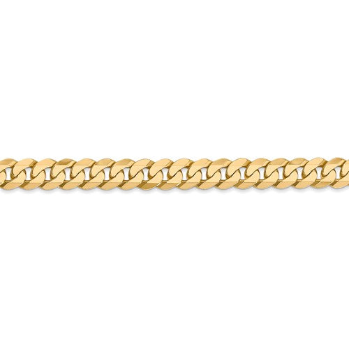 14k yellow gold 6.25mm beveled curb link bracelet anklet choker necklace pendant chain