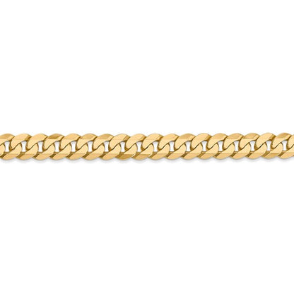 14k yellow gold 6.25mm beveled curb link bracelet anklet choker necklace pendant chain
