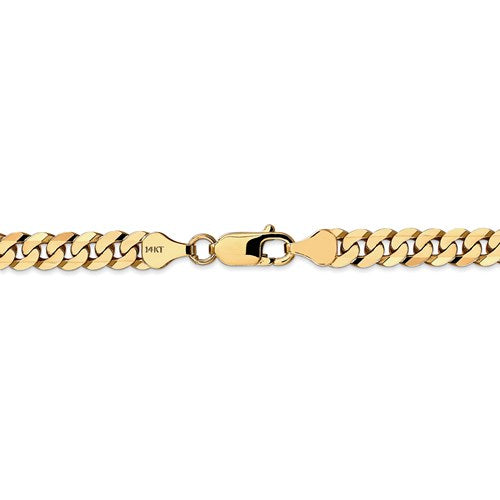 14k yellow gold 6.25mm beveled curb link bracelet anklet choker necklace pendant chain