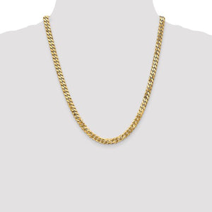 14k Yellow Gold 6.25mm Beveled Curb Link Bracelet Anklet Choker Necklace Pendant Chain