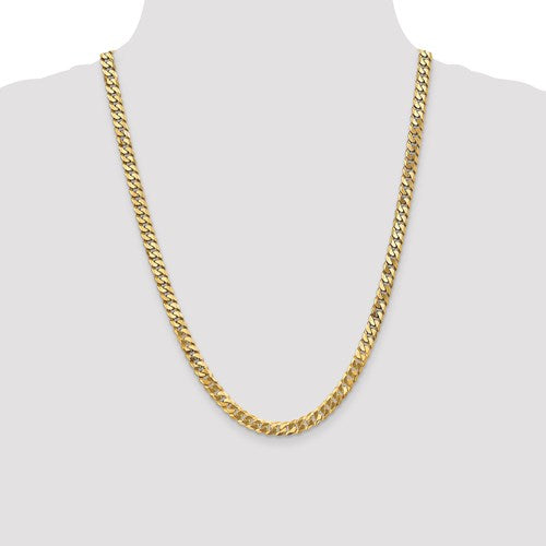 14k yellow gold 6.25mm beveled curb link bracelet anklet choker necklace pendant chain