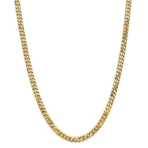14k yellow gold 6.25mm beveled curb link bracelet anklet choker necklace pendant chain