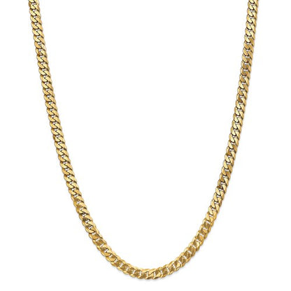14k yellow gold 6.25mm beveled curb link bracelet anklet choker necklace pendant chain