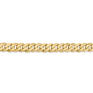 14k Yellow Gold 7.25mm Beveled Curb Link Bracelet Anklet Choker Necklace Pendant Chain