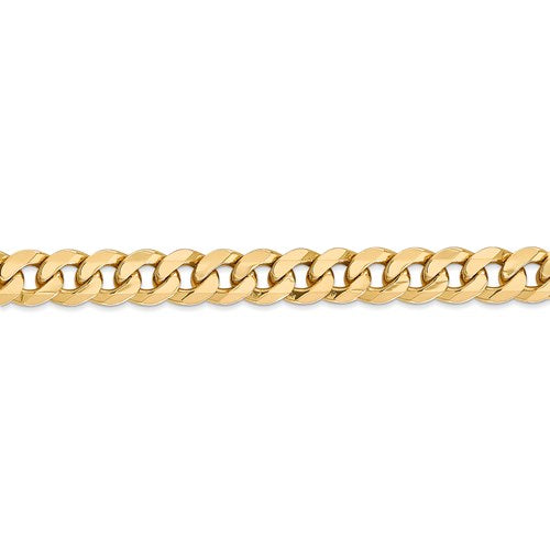 14k yellow gold 8mm beveled curb link bracelet anklet choker necklace pendant chain