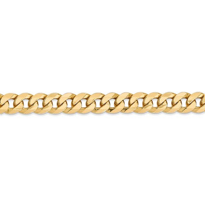14k yellow gold 8mm beveled curb link bracelet anklet choker necklace pendant chain