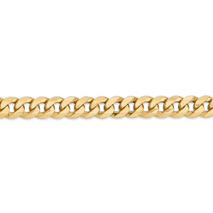 14k Yellow Gold 8mm Beveled Curb Link Bracelet Anklet Choker Necklace Pendant Chain