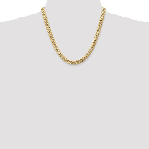 14k yellow gold 8mm beveled curb link bracelet anklet choker necklace pendant chain