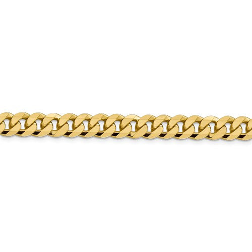 14k yellow gold 8.5mm beveled curb link bracelet anklet choker necklace pendant chain