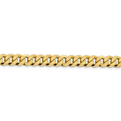 14k yellow gold 8.5mm beveled curb link bracelet anklet choker necklace pendant chain