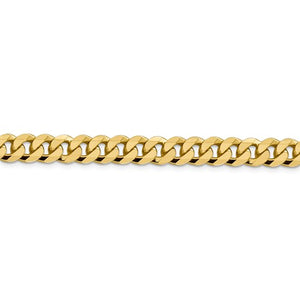 14k Yellow Gold 8.5mm Beveled Curb Link Bracelet Anklet Choker Necklace Pendant Chain