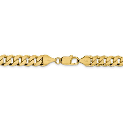 14k yellow gold 8.5mm beveled curb link bracelet anklet choker necklace pendant chain