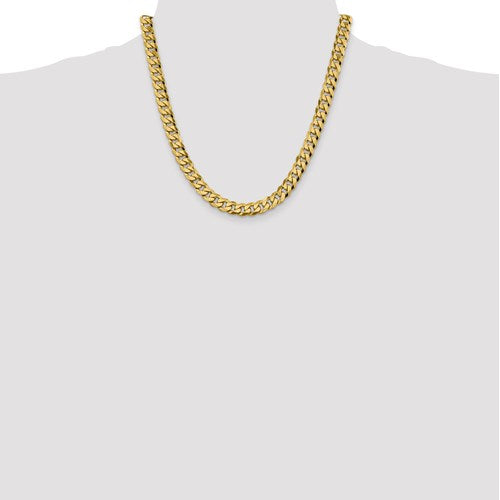 14k yellow gold 8.5mm beveled curb link bracelet anklet choker necklace pendant chain