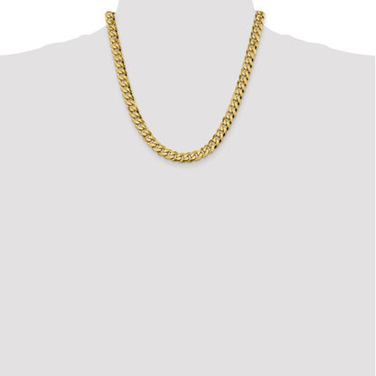 14k yellow gold 8.5mm beveled curb link bracelet anklet choker necklace pendant chain