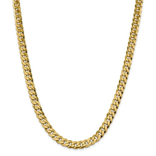 14k yellow gold 8.5mm beveled curb link bracelet anklet choker necklace pendant chain