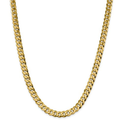 14k yellow gold 8.5mm beveled curb link bracelet anklet choker necklace pendant chain