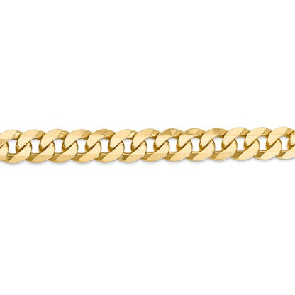 14k yellow gold 9.5mm beveled curb link bracelet anklet choker necklace pendant chain