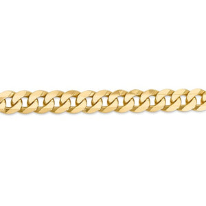 14k Yellow Gold 9.5mm Beveled Curb Link Bracelet Anklet Choker Necklace Pendant Chain