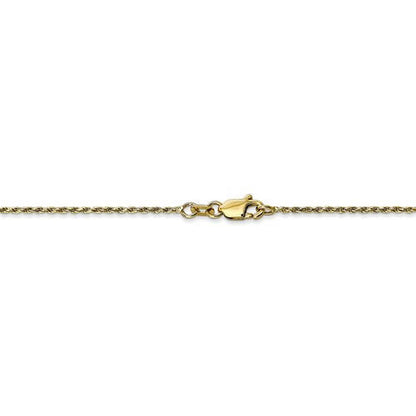 10k yellow gold 1.15mm polished diamond cut rope bracelet anklet choker pendant necklace chain