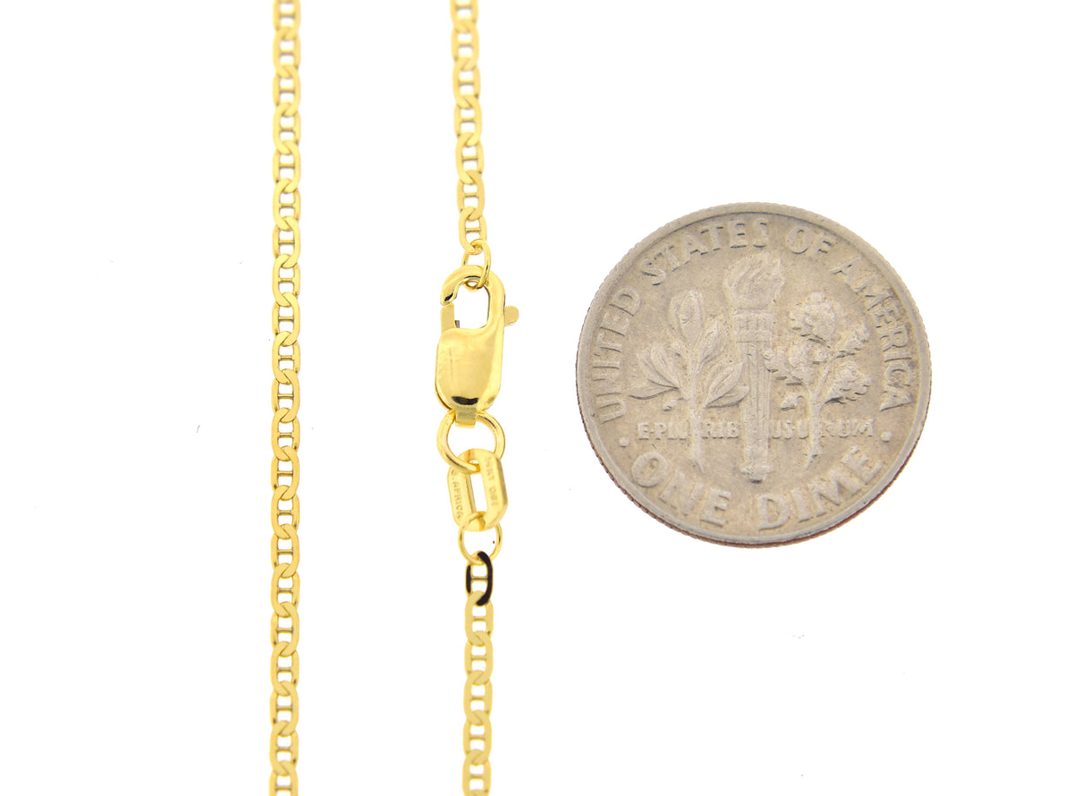 14k yellow gold 1.5mm flat anchor link bracelet anklet choker necklace pendant chain