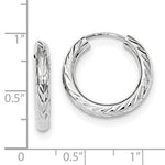 Load image into Gallery viewer, 14k White Gold Diamond Cut Classic Endless Hoop Earrings 19mm x 3mm
