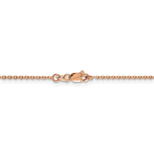 14k Rose Gold 1.4mm Diamond Cut Cable Choker Necklace Pendant Chain