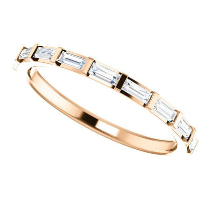 platinum 14k yellow white rose gold 1/4 ctw diamond baguette wedding anniversary band ring
