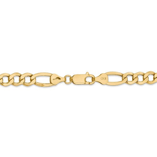 14K Yellow Gold 7.3mm Lightweight Bracelet Anklet Choker Necklace Pendant Chain