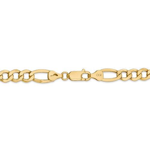 14k yellow gold 7.3mm lightweight bracelet anklet choker necklace pendant chain