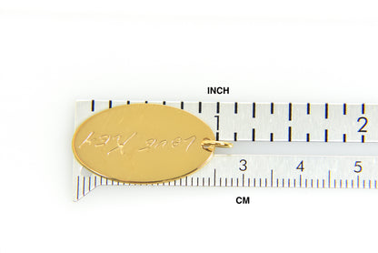 14k 10k gold sterling silver handwriting name oval pendant charm personalized