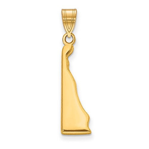 14k gold or sterling silver delaware de state map pendant charm personalized monogram