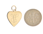 Load image into Gallery viewer, 14k Yellow Gold 14mm Heart Disc Pendant Charm Personalized Monogram Engraved
