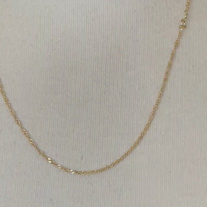 14k Yellow Gold 1.4mm Singapore Twisted Bracelet Anklet Necklace Choker Pendant Chain