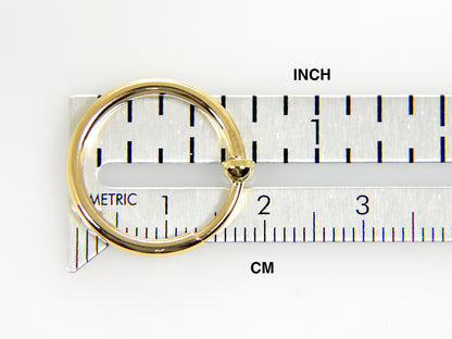 14k yellow gold hoop non pierced clip on endless round hoop earrings 19mm x 2mm