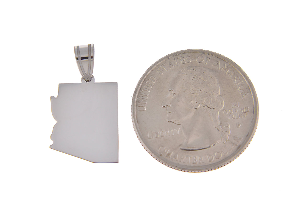 14k gold or sterling silver arizona az state pendant charm personalized monogram