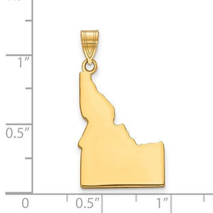 14K Gold or Sterling Silver Idaho ID State Map Pendant Charm Personalized Monogram