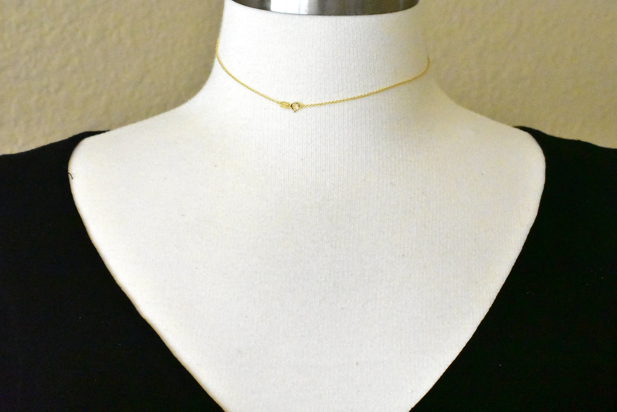 14k yellow gold 0.90mm cable bracelet anklet choker necklace pendant chain spring ring clasp