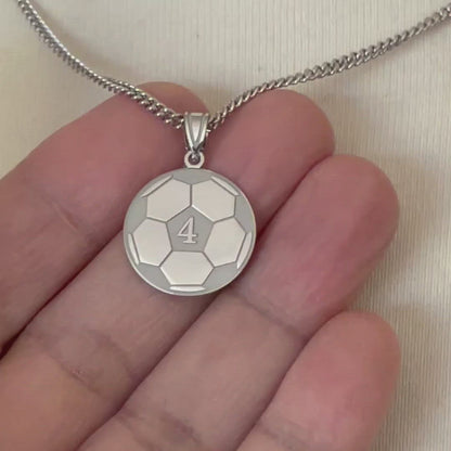 14k 10k Gold Sterling Silver Soccer Ball Personalized Engraved Pendant