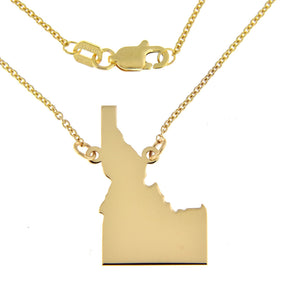 14k gold or sterling silver idaho id state name necklace personalized monogram