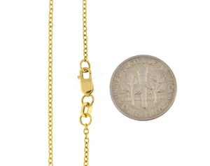 14k Yellow Gold 1.4mm Cable Bracelet Anklet Choker Necklace Pendant Chain