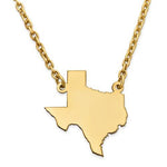 Load image into Gallery viewer, 14K Gold or Sterling Silver Texas TX State Name Necklace Personalized Monogram
