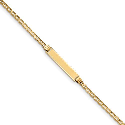 14k yellow gold baby children engravable id nameplate bracelet personalized